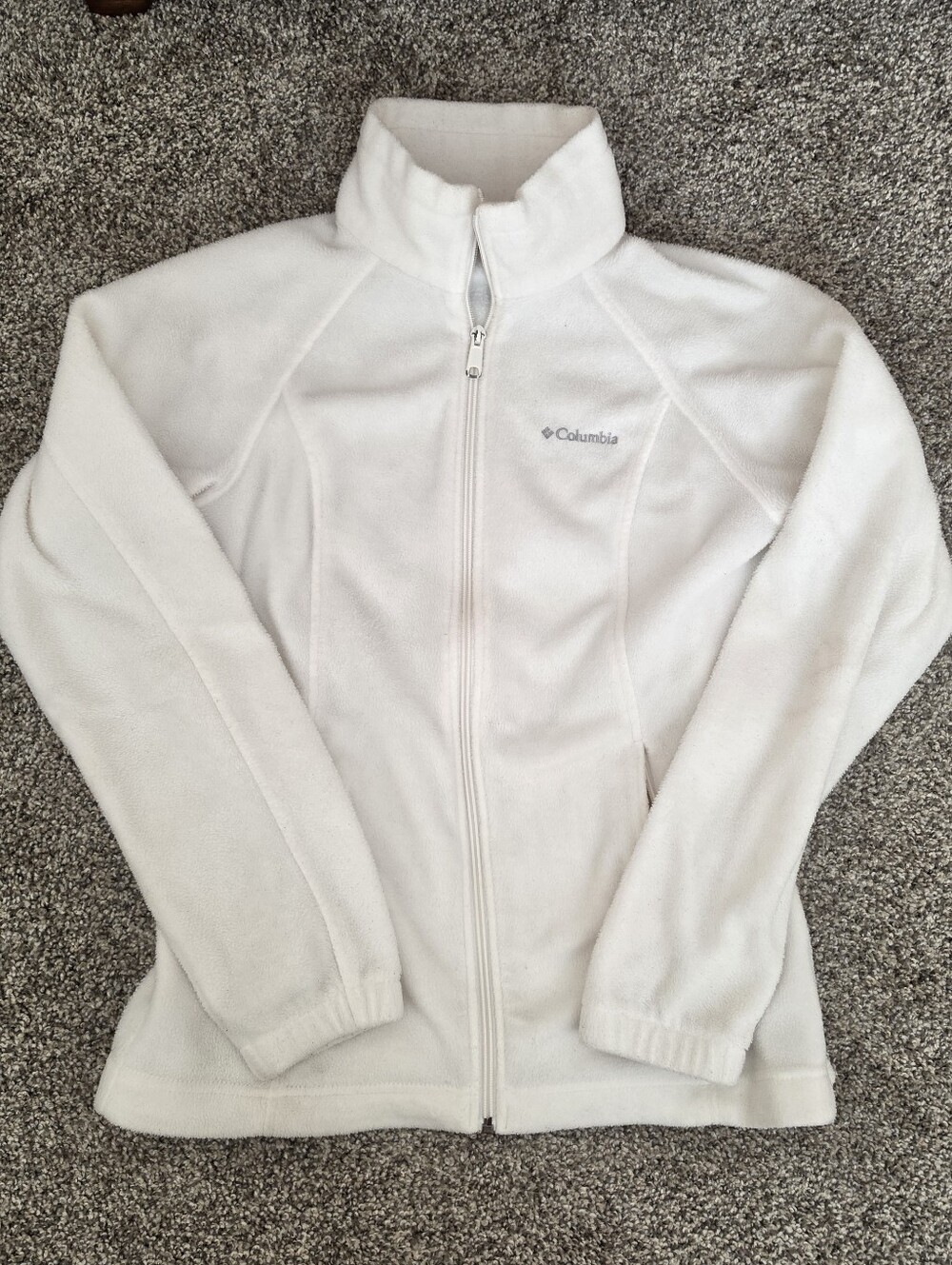 Columbia Womans White Full Zip Fleece Jacket